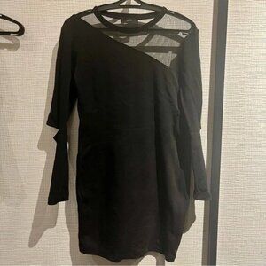 Gasoline Mesh Panel Cutout Elbow Mini Dress